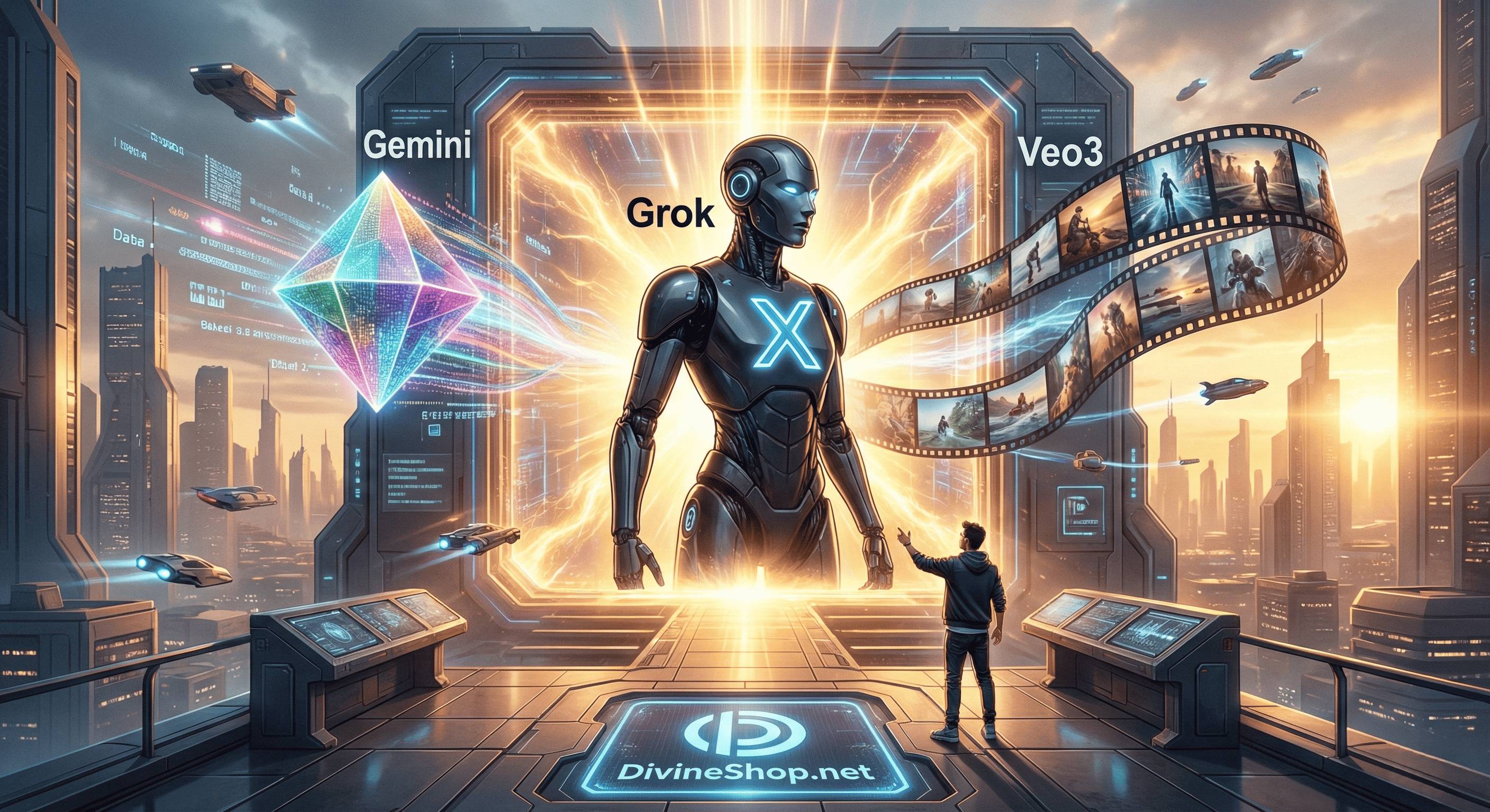 Bứt Phá Giới Hạn Với Sức Mạnh AI: Gemini, Grok, Veo3 và Cơ Hội Vàng Tại DivineShop.net!